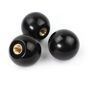 Perilla de Bola de Plástico Negro con Superficie de Espejo, M6 M8 M12, Perilla de Bola de Baquelita, Perilla Redonda, Molde de Inyección de Plástico para Tuercas - Product Image 1