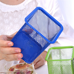 Colorful Round Mesh Metal Pen Holder Multifunctional Desktop Office Storage Organizer - Product Image 2