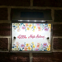 Plaque d'adresse en aluminium étanche à LED solaire pour sublimation, affichage numérique du numéro de maison, pour extérieur