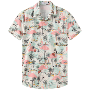 Hauts été à manches courtes boutonné hommes chemises décontracté élégant chemise hommes hawaïen bouton à manches courtes plage été - Product Image 1