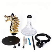 Ensemble de chicha en aluminium électroplaqué, motif Dragon Arabe, Serpent, Loup, finition miroir, écologique et durable, pour salon de chicha