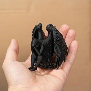 Estatua de Ángel Llorón Impresa en 3D, Decoración Gótica para el Hogar, Figura en Miniatura, Arte Oscuro, Adorno de Escritorio, Ángel <span class=keywords><strong>Triste</strong></span> - Product Image 3