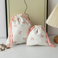 Sac à main à cordon Mojo Sweet Bow, cadeau promotionnel, sac à main portable de luxe léger en toile, idéal pour chambre à coucher, pour filles.