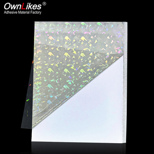 Autocollants en vinyle transparents en PVC holographiques imprimables, feuilles de laminage holographiques effet verre brisé - Product Image 5