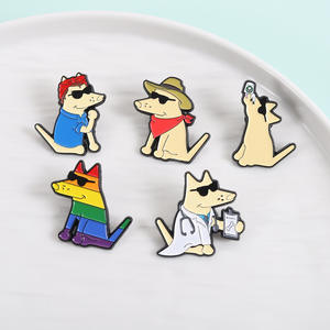 可爱彩虹太阳镜狗医生 LGBT 风格胸针软珐琅徽章珠宝礼物 - Product Image 3