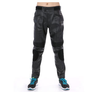 Pantalon en PU noir personnalisé pour moto pour hommes Coupe décontractée Pantalon ample Multi-poches Streetwear Cargo empilé Faux cuir Décontracté - Product Image 5