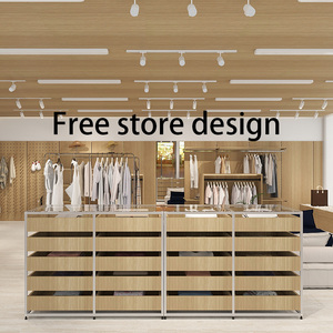 Vitrine de conception de <span class=keywords><strong>magasin</strong></span> Chaussures <span class=keywords><strong>Magasin</strong></span> de vêtements Vitrines de présentation en bois Présentoir commercial - Product Image 2