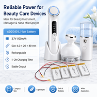 Batterie LiPo en pochette 3,7 V 500 mAh 602040 pour instrument de beauté et masseur, personnalisable OEM, avec FDS