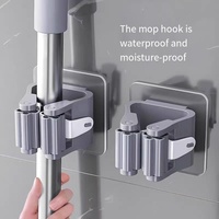 Clip de rangement mural multifonctionnel auto-adhésif durable sans perçage pour balai, étanche et robuste, pour cuisine et salle de bain