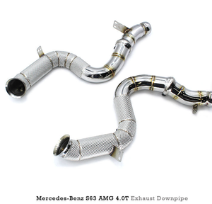 AsiaLink - Downpipes d'échappement en stock, épaisseur 1,2 mm, finition lisse, acier inoxydable 304, bouclier <span class=keywords><strong>thermique</strong></span> pour Audi RSQ8 SQ8 SQ7 4.0T - Product Image 3