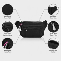 Sac de poitrine unisexe en nylon imperméable avec logo personnalisé, antivol, GPS, pour la course à pied, le sport, sac banane, sac de taille