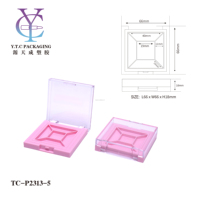 Boîtier compact pour poudre, logo personnalisé, matériaux recyclés, boîtier carré en plastique vide pour fard à paupières, blush, conteneur cosmétique