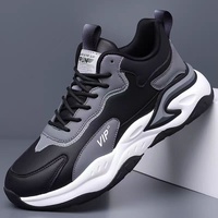 Chaussures pour hommes, nouveau style automne, antidérapantes, respirantes, rehaussantes, à semelle souple, en maille, couleur unie, baskets décontractées pour la course