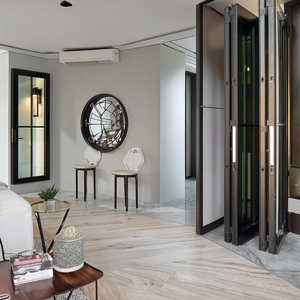 Portes pliantes en aluminium personnalisées verre trempé étanche pour patio à deux volets hôtels villas fermes ateliers hôpitaux - Product Image 2