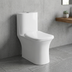 Nouveau Style américain moderne Wc salle de bain moderne 300mm sangle monté au sol en céramique siphonique chasse d'eau une pièce siège de toilette à bas prix - Product Image 1