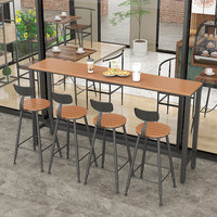 Table de bar haute moderne en WPC et métal pour extérieur, anti-corrosion, pour balcon, cour, salon de thé, café