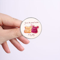 Spedizione Diretta di Badge Rotondi Personalizzati Stampati, Spille Personalizzate con Cartoni Animati, Citazioni Ispiratrici, Figure di Animali e Piante