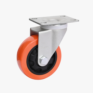 3 4 <span class=keywords><strong>5</strong></span> Zoll PU-Trolley-Rad mit Kunststoffkern, Industrielle Schwerlast-Schwenkrollen aus Edelstahl mit Bremse für Möbel - Product Image 4