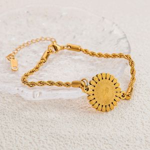 Bracelet Zoryn en or 18 carats et acier inoxydable à motifs, chaîne tendance de luxe pour femme, idéal pour l'été, résistant à l'eau - Product Image 1