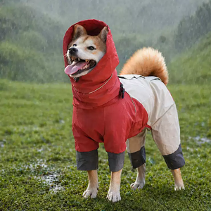 Waterproof <b>Dog</b> Raincoat Four <b>Leg</b> Full Body Hooded Reflective <b>Rain</b> Suit For Shiba Inu Medium <b>Dogs</b> Rainy Day Outdoor Walking - Product Image 1
