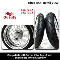 Kit de roues Supermoto pour Surron Ultra Bee 110/70-17 140/70-17 Avant Arrière Moto Tout-Terrain Moto Électrique Pièces de Rechange