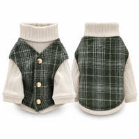 Vêtements pour animaux de compagnie de haute qualité personnalisés, veste à col roulé en tissu écossais vintage, vêtements d'hiver chauds, design personnalisé, vêtements pour animaux de compagnie