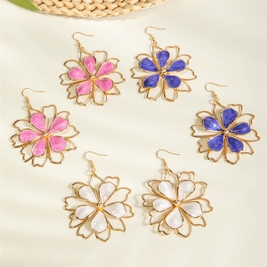 Collana in Metallo <span class=keywords><strong>con</strong></span> Smalto a Goccia Stile Europeo <span class=keywords><strong>e</strong></span> Americano, Set di Orecchini a Fiore di Lusso per Donna, Design Semplice - Product Image 5