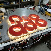 Enseigne LED 3D rétroéclairée pour extérieur, lettres en acrylique, logo mural, boutique de fruits, lettres arabes rétroéclairées, maison, entreprise
