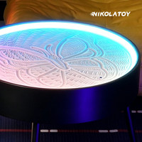 NIKOLATOY Table basse en bois massif pour peinture au sable, robot d'art en sable à composition automatique DIY, plateau de sable dynamique magnétique