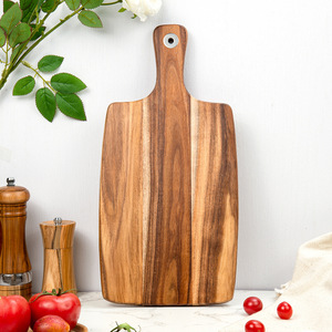 Planche à découper en bois d'acacia avec poignée, rectangulaire, en bois massif, pour la cuisine - Product Image 1