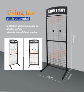 Cửa hàng bán lẻ cửa hàng kim loại màu đen lưới lưới kệ móc treo sàn đứng hàng hóa hiển thị giá - Product Image 4