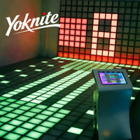 Jeu de projection interactive Hopscotch, sol en grille LED, lumière de piste de danse laser « le sol est en lave », pour aire de jeux intérieure, amusement pour enfants