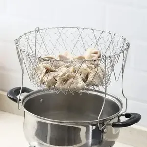 Zenidoo Multifunction Eco-Friendly Stainless Steel Colanders <b>Strainers</b> Vegetable Fruit French Fries Filter Basket Household Oil - Product Image 4