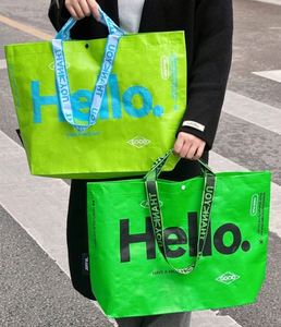 Grand sac de courses réutilisable pliable, imperméable, en PP durable, avec bandoulière - Product Image 5