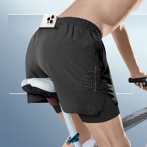 Pantalones Cortos Deportivos de Malla <span class=keywords><strong>2</strong></span> en 1 con Logotipo Personalizado de Alta Calidad al por Mayor, Pantalones Cortos de Gimnasio para Hombre, para Entrenamiento, Gimnasio, Fitness y Deportes - Product Image 2