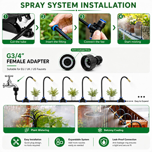 DIY Flexible Free Bending Misting Nozzle Kit Automatic Plastic Garden Spray System for Greenhouse Irrigation Cooling - Product Image 4