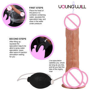 Realistischer Wassers prüh <span class=keywords><strong>dildo</strong></span> mit Saugnapf Penis massage Anal Plug Sexspielzeug für Erwachsene für Frauen Männer Paare - Product Image 5
