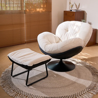 Sofá de Lujo Giratorio 360°, Sillón de Tela y Metal Estilo Nórdico para Hotel, Sofá Moderno, Conjunto de Muebles para Sala de Estar