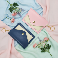 Mini portefeuille pour femme en cuir PU avec porte-cartes de visite, porte-monnaie, fermeture courte et décoration lettre