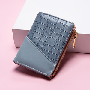 Cartera Corta con Cierre de Cremallera Estilo Europeo Americano para Mujer, Diseño Coreano con Patrón de Piedras, Independiente - Product Image 3