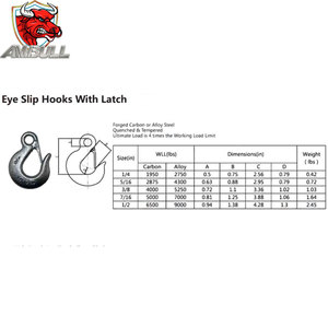 Nhà Máy Giá Tùy Chỉnh Carbon Thép Chúng Tôi Loại Nâng Móc Mắt Trượt Móc Với Đúc An Toàn Chốt - Product Image 6