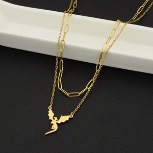 Retro Simple <b>Titanium</b> Steel Pterosaur Shaped Pendant Necklace Gold Silver Plated Unisex's Necklaces Fashion Jewelry Wholesale - Product Image 2
