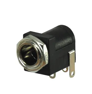 2.1mm Waterproof Dc Jack Plastic ABS Black Dc Jack Power DC Connector Jack Without Nut For Audio