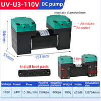 Pompe à vide à diaphragme à double tête à pression négative UV-U3 Small Air DC 12V/24V/220V/110V 20L/min pour emballage alimentaire OEM YCZX