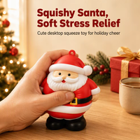 Jouet Squishy Père Noël en TPR, à remontée lente, extensible, anti-stress, cadeau de Noël, boîte colorée, remplisseurs de chaussettes pour enfants