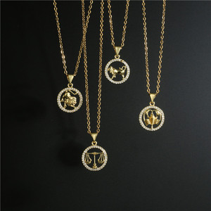 Collares de Moda con Colgantes de Acero Inoxidable con Signos del Zodiaco para Mujer - Product Image 2