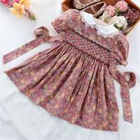 Robes d'été pour bébés filles, vêtements smockés jaunes pour bébé, robe pour bébé, vente en gros de vêtements pour enfants, boutiques de vêtements pour enfants C221678