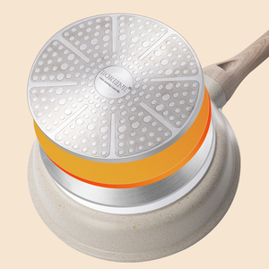 Sartén Antiadherente de 12 Pulgadas con Tapa de Vidrio, Sartén Profunda de Aluminio Fundido a Presión, Juego de Utensilios de Cocina de Inducción con Capacidad de 4.3L para Cocinar y Hornear - Product Image 6
