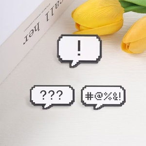 Retro 8-Bit-Spiel Pixel-Spruchblasen-Emaille-Pins: Fragezeichen, Ausrufezeichen, unverständliche Symbole aus Zinklegierung, UV-bedruckt für Abzeichen - Product Image 4