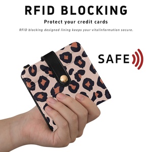 New Design Aloha Hawaii Custom Pink Leopard Print Small Pu Leather Cute <b>RFID</b> <b>Blocking</b> <b>Wallet</b> Card Holder Purse for Lady - Product Image 4